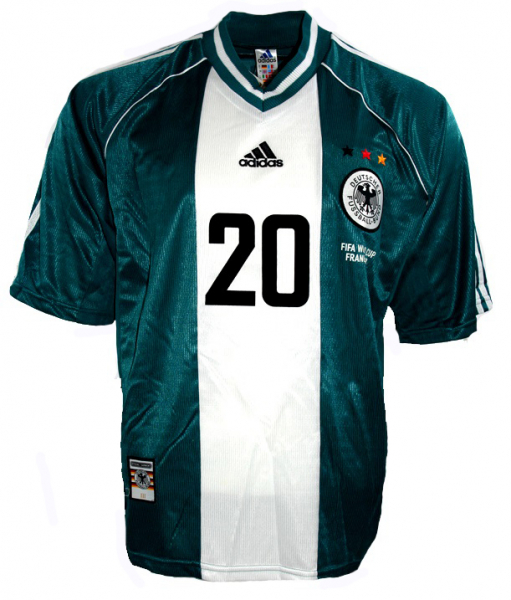 Adidas Deutschland Trikot 20 Oliver Bierhoff WM 1998 Match worn Neu Grün Herren L