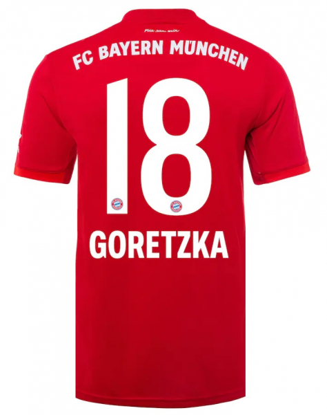 Adidas FC Bayern Munich jersey 18 Leon Goretzka 2019/20 home red T-com Telekom men's L