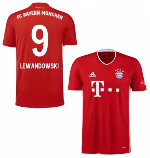 Adidas FC Bayern München Trikot 9 Robert Lewandowski 2020/21 CL Sieger heim rot Herren L & Kinder 152 cm