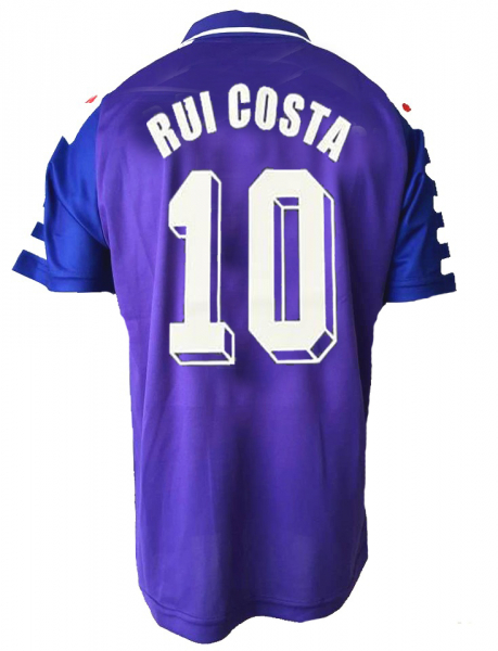 Fila A.C. Florenz Trikot 10 Rui Costa 1998/99 Nintendo Blau Neu Herren S/M/L/XL