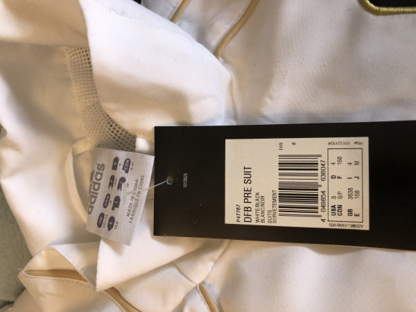 Adidas Alemania chaqueta chándal jogging Copa del Mondo 2010  blanco NUEVO senor E = 168 cm, US = S