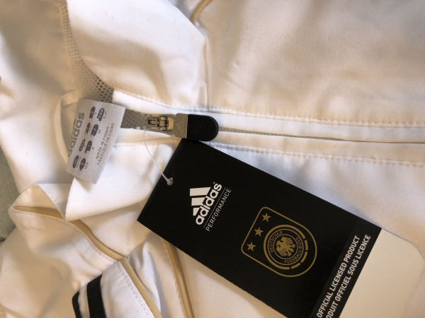 Adidas Alemania chaqueta chándal jogging Copa del Mondo 2010  blanco NUEVO senor E = 168 cm, US = S