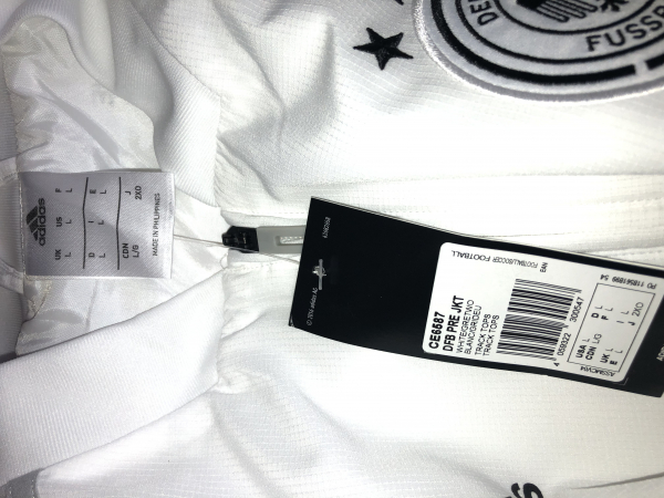 Adidas Deutschland Trainings-Jacke WM 2918 Präsentationsjacke weiß grau DFB NEU Herren M oder L