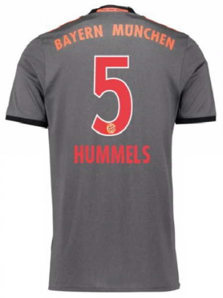 Adidas FC Bayern München Trikot 5 Mats Hummels 2016/17 Auswärts grau 3rd Herren L