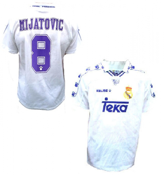 Kelme Real Madrid Trikot 8 Predrag Mijatović 1996/97 Teka Weiß CL Herren L
