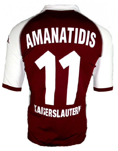Kappa 1. FC Kaiserslautern camiseta 11 Ioannis Amanatidis 2004/05 rojo-blanco senor L