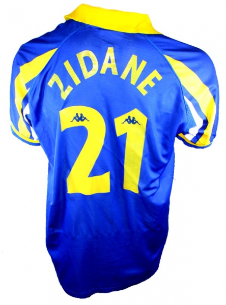 Kappa Juventus Turin jersey 21 Zinédine Zidane 1998/99 CL away blue men's L
