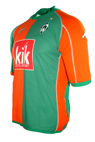 Kappa SV Werder Bremen Trikot 10 Johan Micoud 2004/05 Papagei Kik Grün/Orange Herren XL (B-Ware)