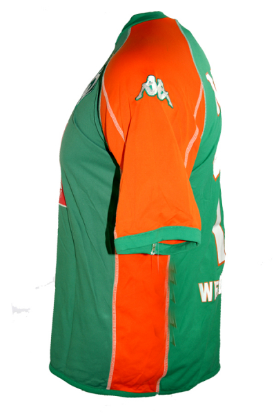 Kappa SV Werder Bremen Trikot 10 Johan Micoud 2004/05 Papagei Kik Grün/Orange Herren XL (B-Ware)