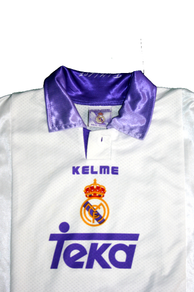 Kelme Real Madrid Trikot 9 Davor Suker mit Hose/Shorts 1996/97 Teka Weiß CL Herren XS=164cm = Talla 12
