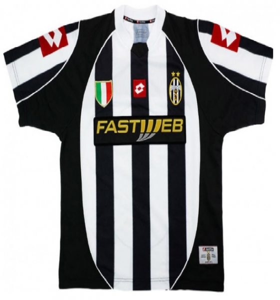 Lotto Juventus Turin Trikot 10 Del Piero Fastweb 2002/03 schwarz weiß Herren L