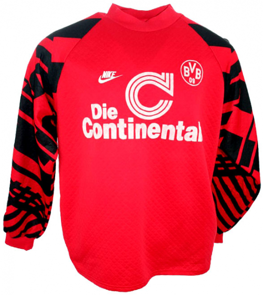 Nike Borussia Dortmund Torwart Trikot 1 Stefan Klos 1995/96 CL BVB Continentale Rot Herren M