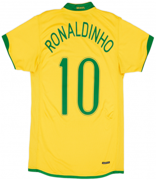 Nike Brasilien Trikot 10 Ronaldinho WM 2006 Heim Gelb Herren XL