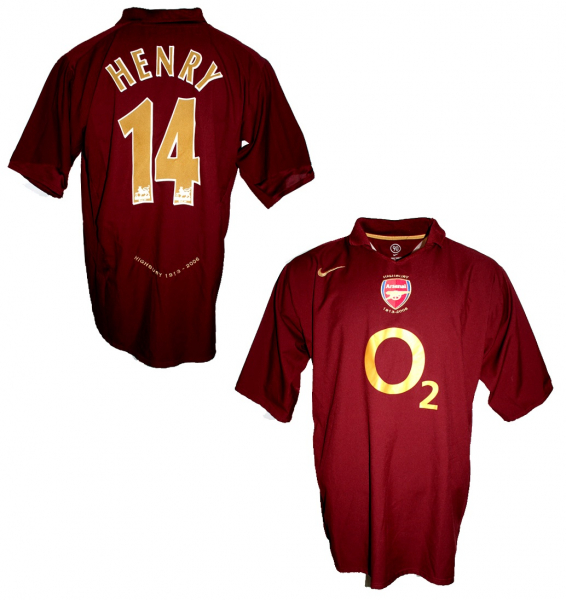 Nike FC Arsenal Trikot 14 Thierry Henry 2005/06 O2 CL Final Away unbeaten Herren XXL