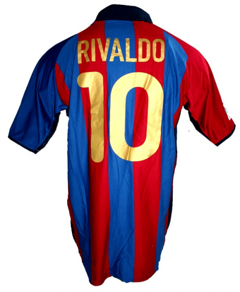 Nike FC Barcelona Trikot 10 Rivaldo 2001/02 Heim Herren XL