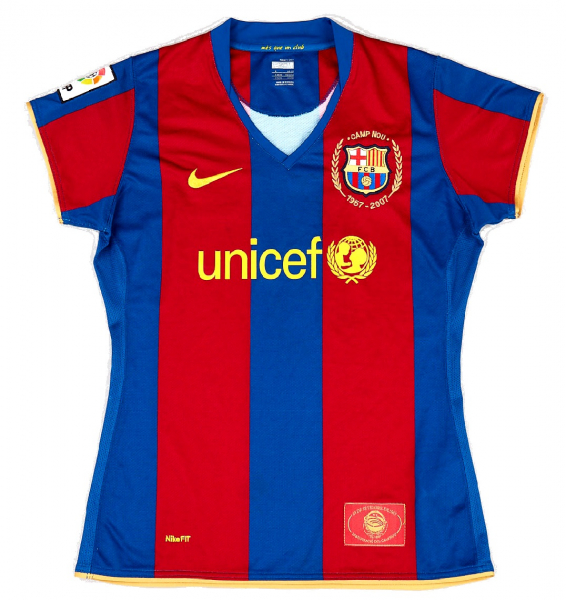 Nike FC Barcelona Trikot 9 Samuel Eto'o 2006/07 heim rot blau Damen D = 40/42 = US L = height 173 cm