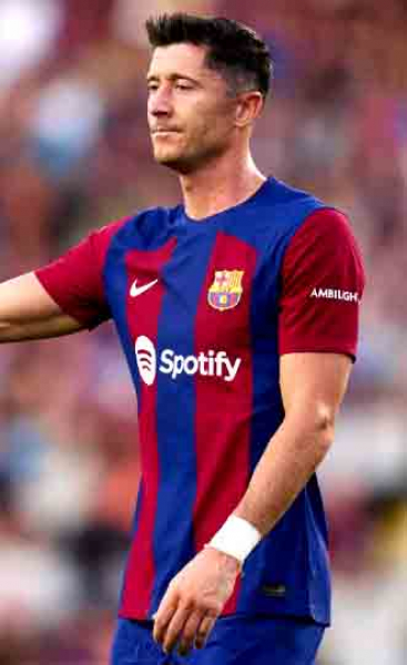 Nike FC Barcelona Trikot 9 Robert Lewandowski 2023/24 Spotify heim Herren L