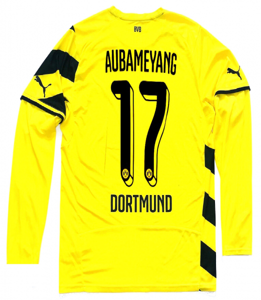 Puma Borussia Dortmund Trikot 17 Aubameyang 2014/15 matchworn langarm BVB Herren L