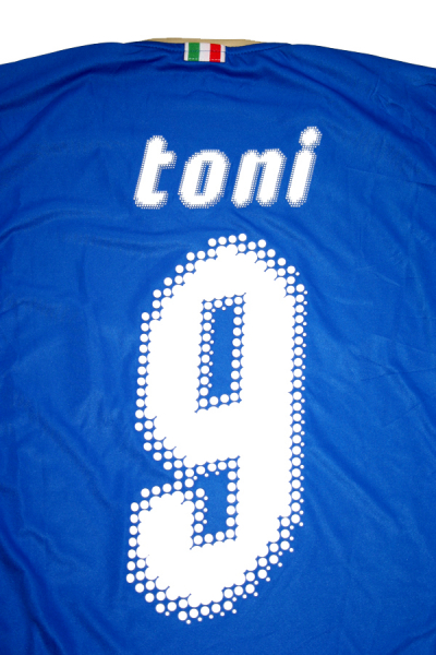 Puma Italien Trikot 9 Luca Toni Euro 2008 Blau Heim Kurzarm Herren M