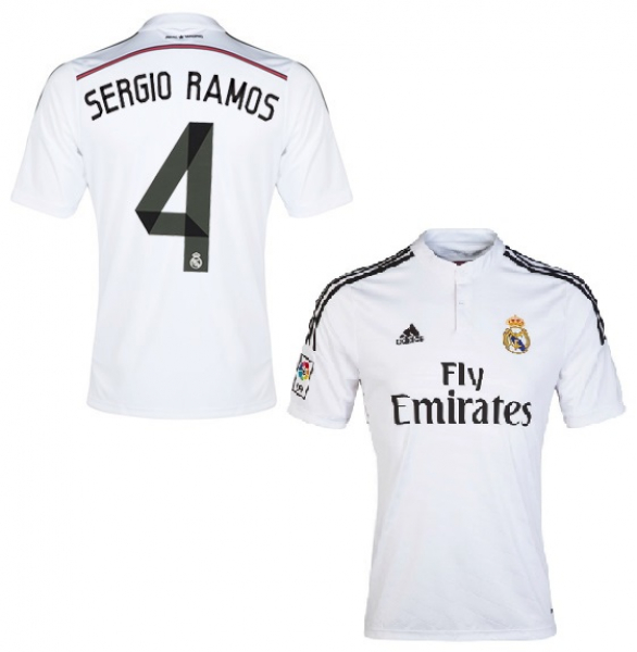 Adidas Real Madrid camiseta 4 Sergio Ramos 2014/15 Emirates home señor XL