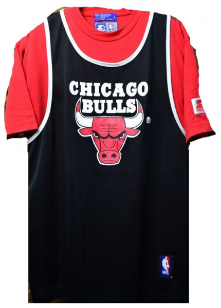 Starter Chicago Bulls T-shirt Trikot wie 23 Michael Jordan Trikot rot schwarz Herren XL