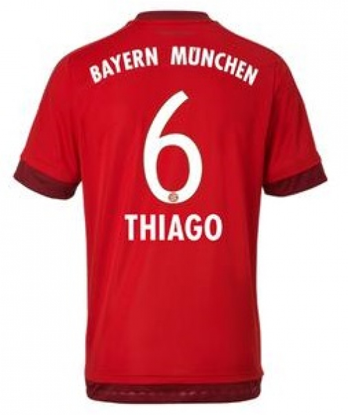 Adidas FC Bayern Munich jersey 6 Thiago Alcantara 2015/16 home red men's S or XL