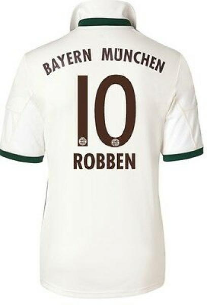 Adidas FC Bayern München Trikot 10 Arjen Robben Champions League auswärts weiß Herren S