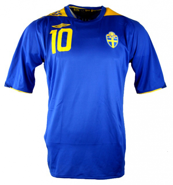 Umbro Schweden Trikot 10 Zlatan Ibrahimovic Euro 2008 Auswärts Blau Herren L