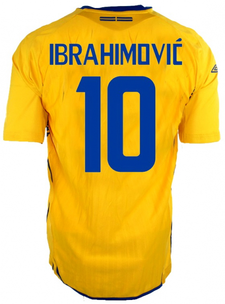 Umbro Schweden Trikot 10 Zlatan Ibrahimovic Euro 2008 heim gelb Herren L