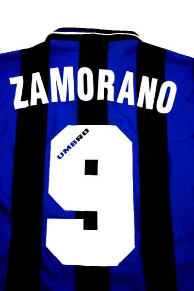 Umbro Inter Mailand Trikot 9 Ivan Zamorano 1996/97 Kurzarm Heim Herren L oder XL