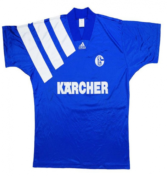 Adidas FC Schalke 04 Trikot 10 Olaf Thon 1994/95 Kärcher blau heim herren XS = Kinder 164 cm