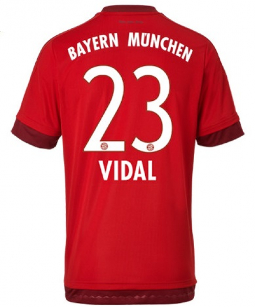 Adidas FC Bayern München Trikot 23 Arturo Vidal 2015/16 heim rot Herren S oder M