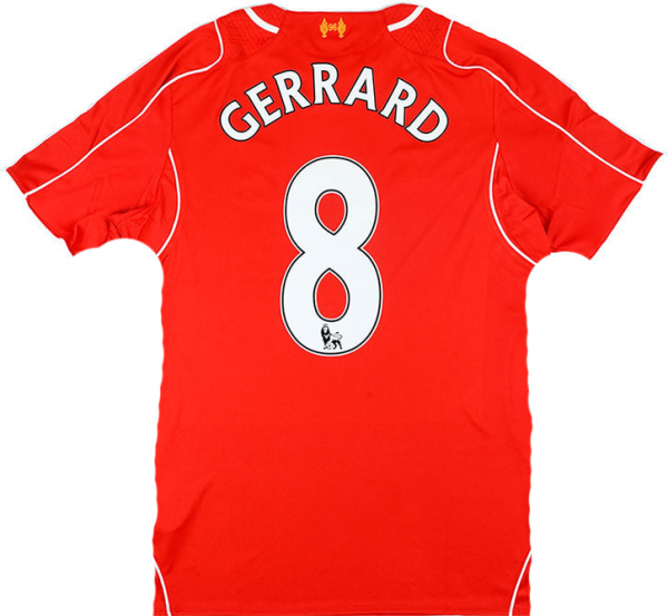 Warrior FC Liverpool Trikot 8 Steven Gerrard 2014/15 heim Standard Chatered rot Herren XXL/2XL