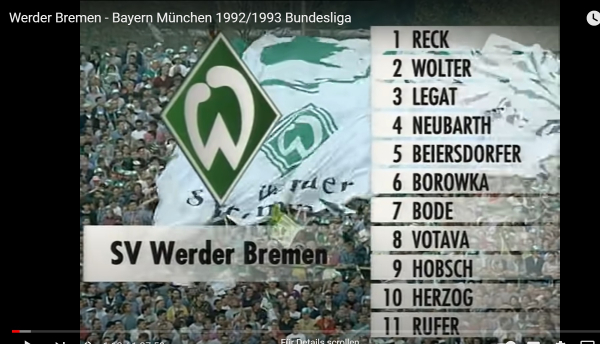 Puma SV Werder Bremen Trikot 11 Wynton Kiwi Rufer 1993/94 grün Dbv Herren M