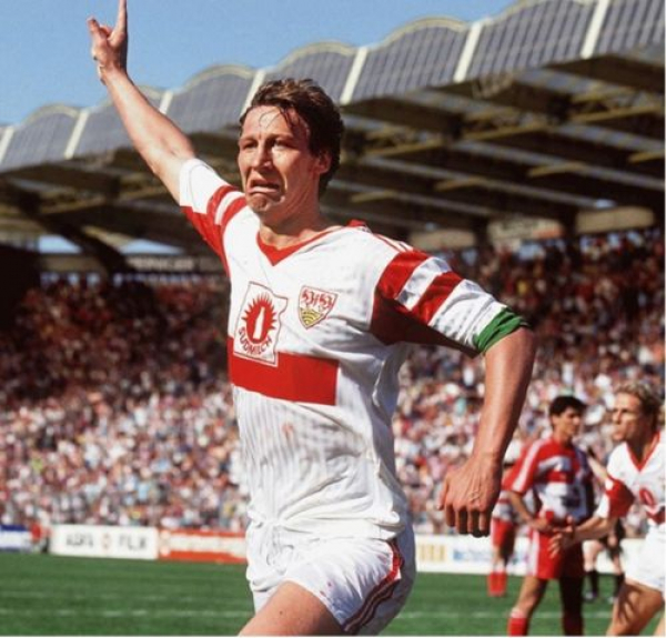 Retro VfB Stuttgart Trikot 1992 Meister Südmilch weiß heim langarm Herren M