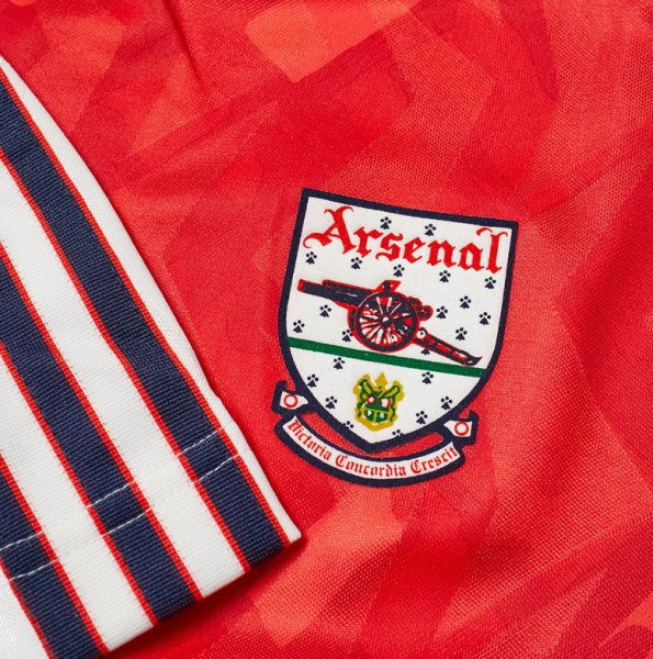 Adidas Originals Arsenal London Trikot Equipment JVC 1990/91 1991/92 heim rot weiß Herren 2XL