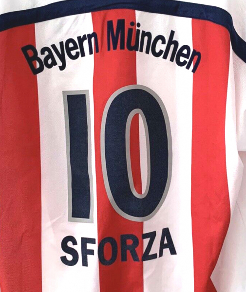 Adidas FC Bayern München Trikot 10 Ciriaco Sforza 2000/01 CL Sieg Away Opel Weiß Rot Herren XL
