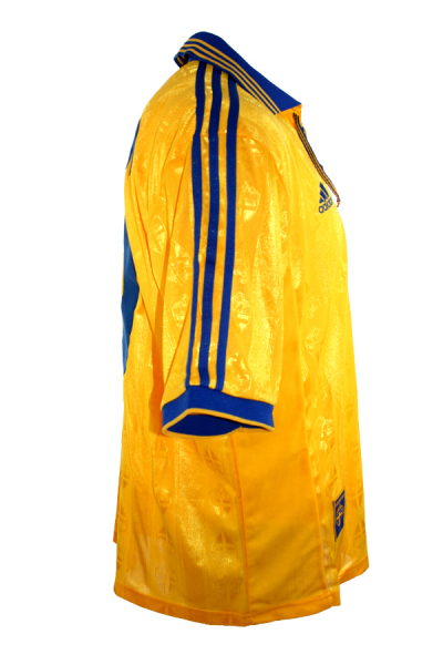 Adidas Schweden Trikot 10 Henrik Larsson WM 1998 Kurzarm Gelb Heim Herren XL