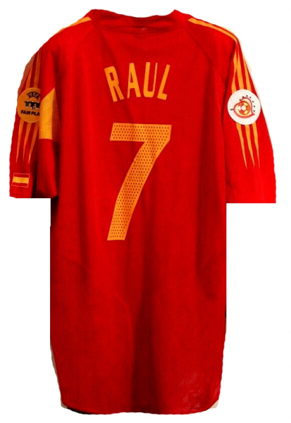 Adidas Spanien Trikot 7 Raul Euro 2004 rot Herren XL