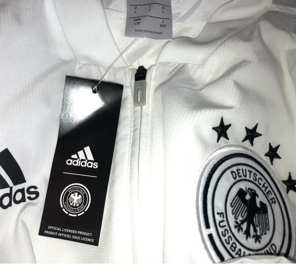 Adidas Deutschland Trainings-Jacke WM 2918 Präsentationsjacke weiß grau DFB NEU Herren M oder L