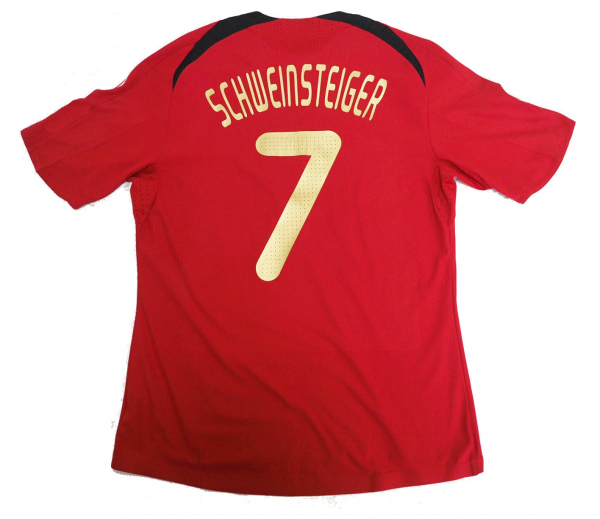 Adidas Deutschland Trikot 7 Basitan Schweinsteiger Euro 2008 schwarz rot DFB auswärts Herren M