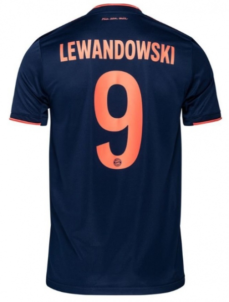 Adidas FC Bayern München Trikot 9 Robert Lewandowski 2019/20 Auswärts 3rd Marine blau Herren M