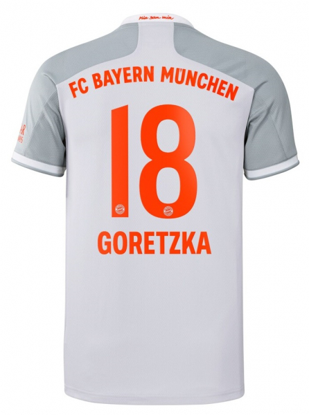 Adidas FC Bayern Munich jersey 18 Leon Goretzka 2020/21 away white/grey men's L