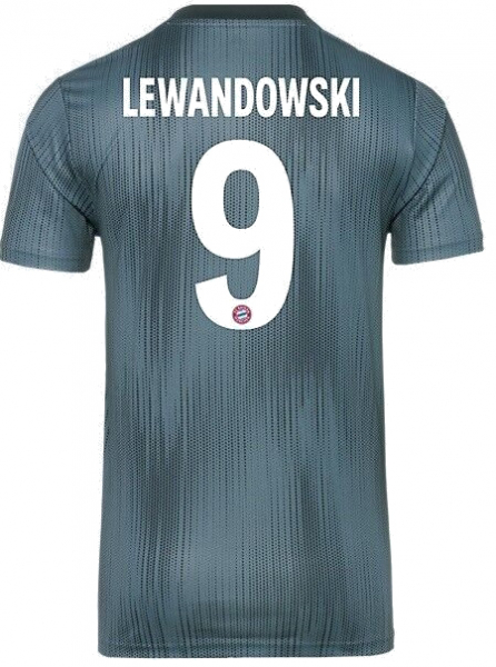 Adidas FC Bayern Munich camiseta 9 Robert Lewandowski 2018/19 away 3rd verde Parley senor M