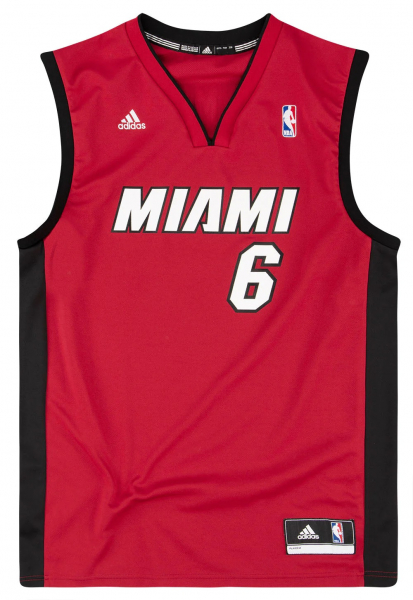 Adidas Miami Heat Trikot 6 Lebron james Basketball NBA rot Herren XL
