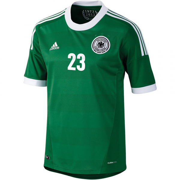 Adidas Deutschland Trikot 23 Mario Gomez Grün Euro 2012 Away DFB Herren S/M/L/XL/XXL