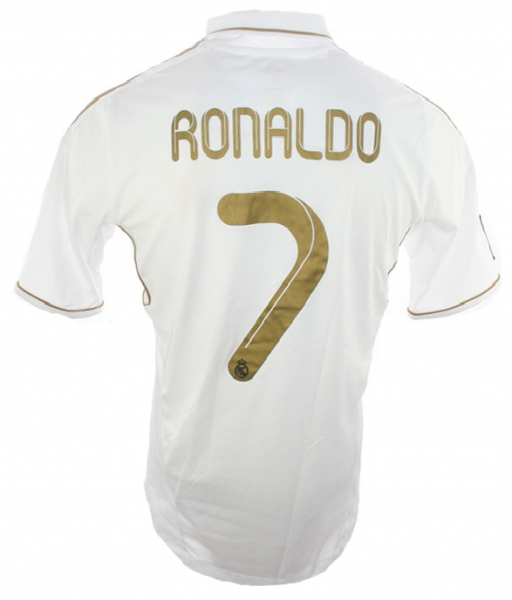 Adidas Real Madrid Trikot 7 Cristiano Ronaldo CR7 2011/12 Weiß Gold Bwin Herren S