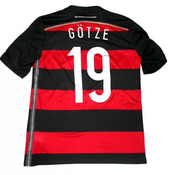Adidas Alemania camiseta 19 Mario Götze copa del mundo 2014 rojo negro senor S-M 176cm
