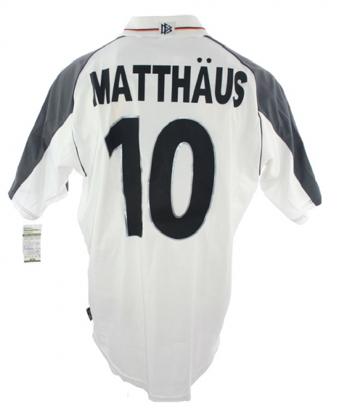 Adidas Deutschland Trikot 10 Lothar Matthäus Euro 2000 DFB Heim weiß Herren 176cm