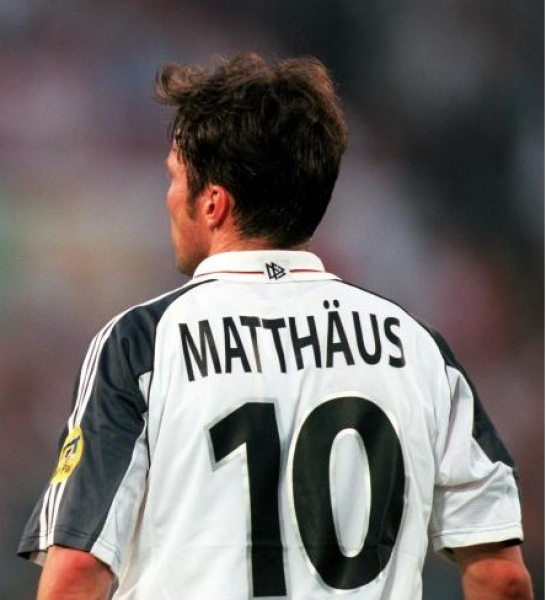 Adidas Deutschland Trikot 10 Lothar Matthäus Euro 2000 DFB Heim weiß Herren 176cm